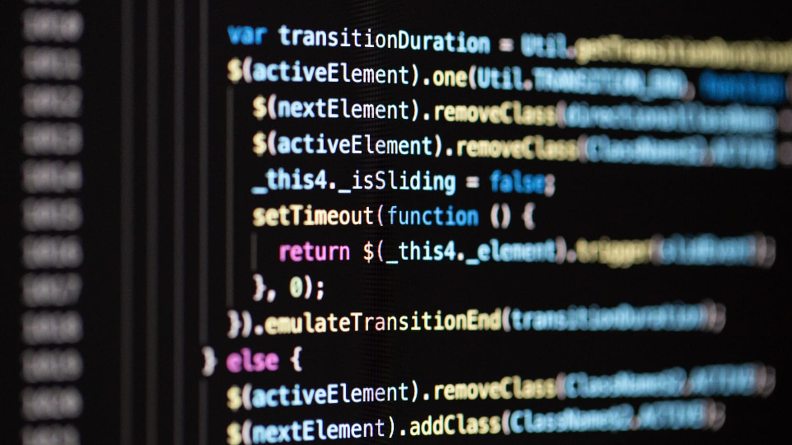 Photograph of programming code
