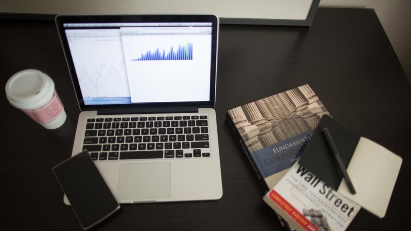 Photograph of charts graphs