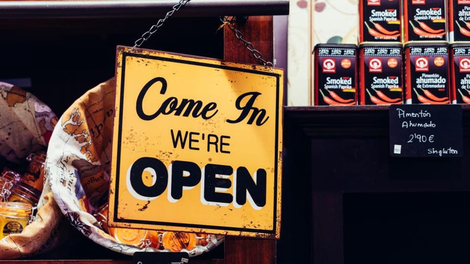 Photograph of open sign