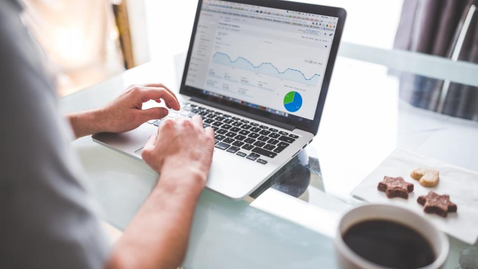 Photograph of analytics charts